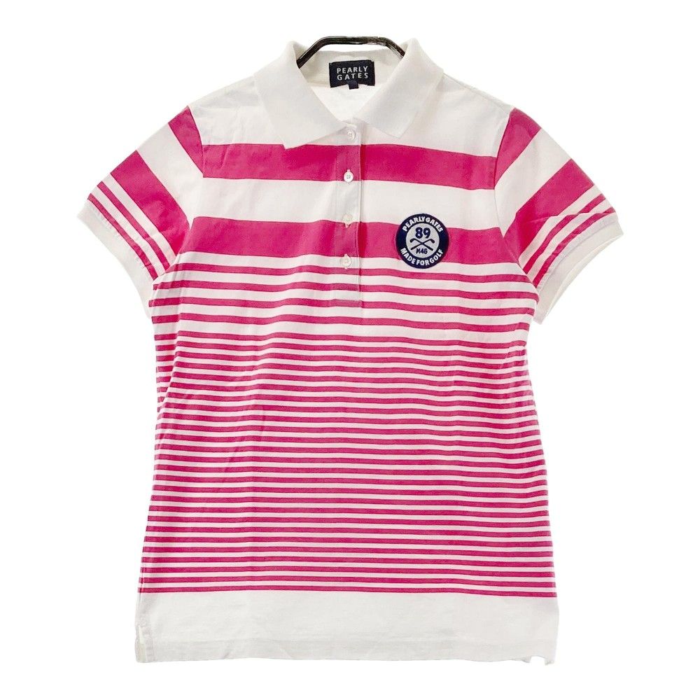 サイズ：1 PEARLY GATES パーリーゲイツ 半袖ポロシャツ ボーダー柄