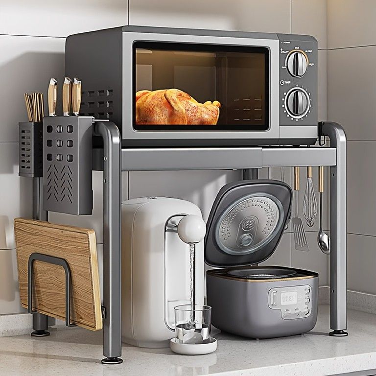 伸縮式レンジラック キッチン収納棚