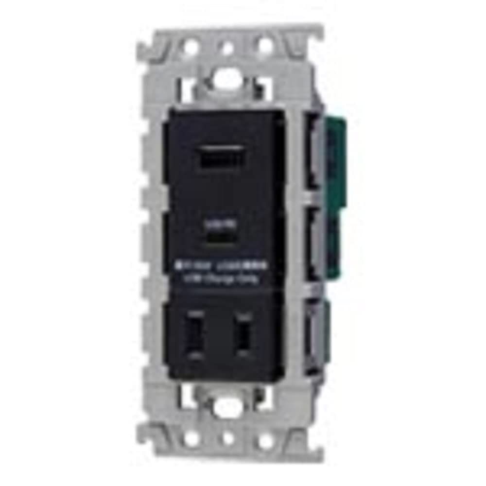 パナソニック Panasonic 埋込充電用USBコンセント2ポート マットブラック 18W 44×50×110mm USB-A C 扉付コンセント付 WTL147740MB