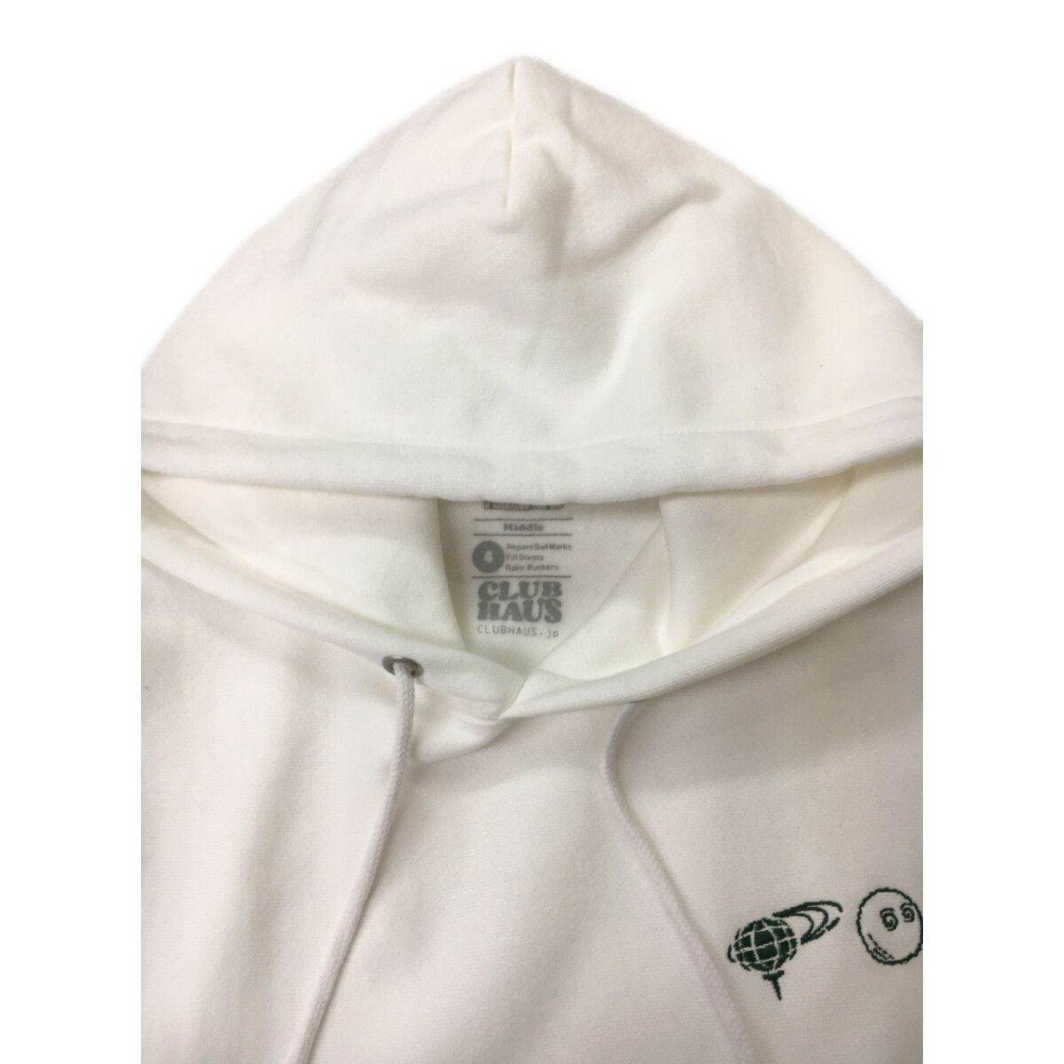 中古 メンズ マルボンゴルフ MALBON GOLF パーカー M 白 ホワイト