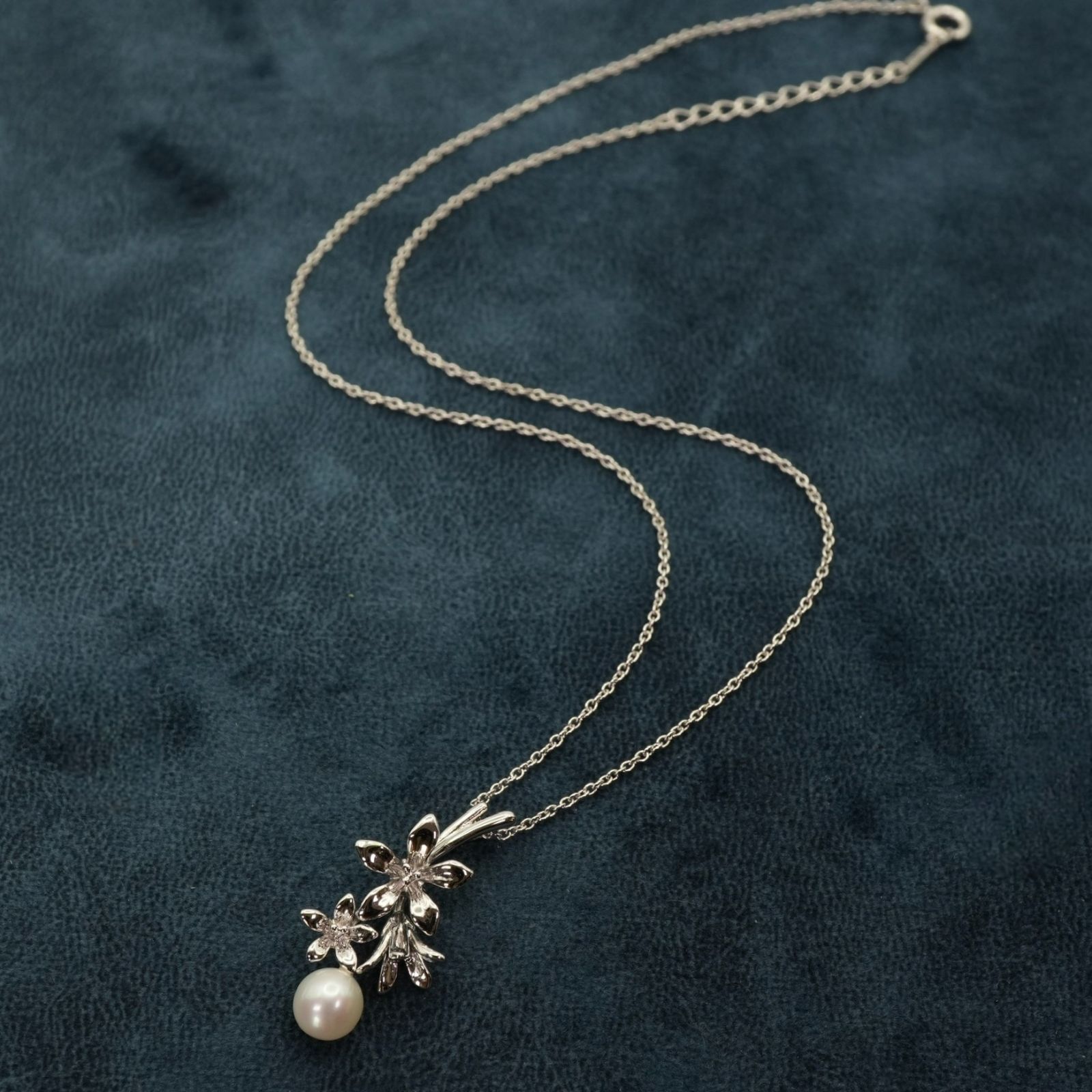田崎真珠 シルバー パール フラワー TASAKI タサキ ネックレス