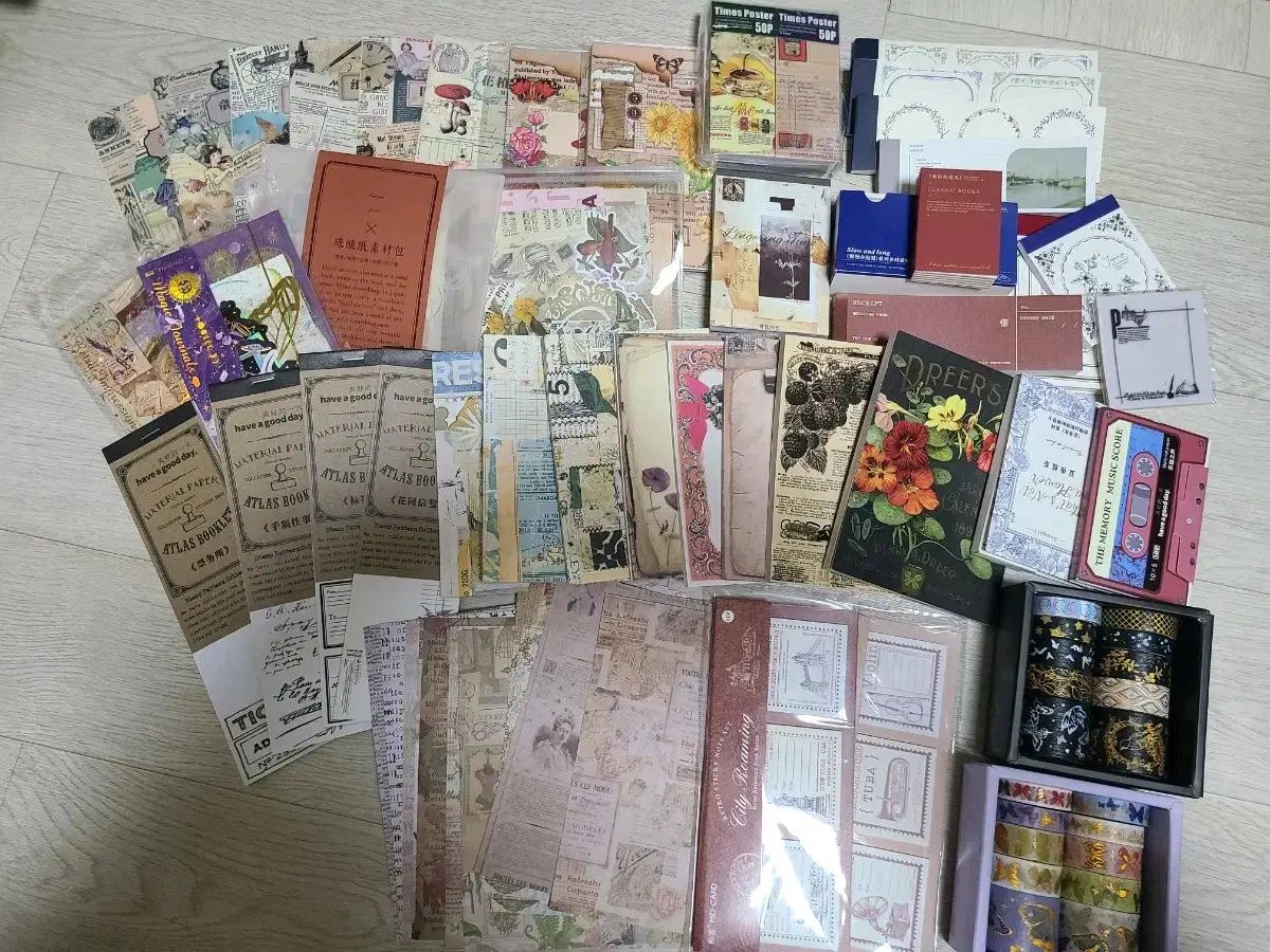 デコレーションダイアリーアイテム タク 背景地 ステッカー シール カッティングマット など