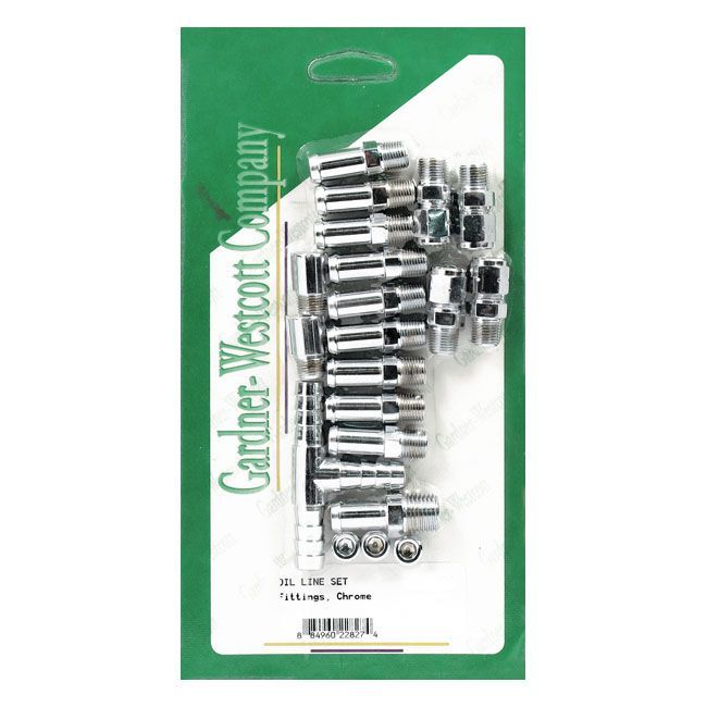 GARDNER-WESTCOTT oil pump line fitting kit. Chrome | 978177