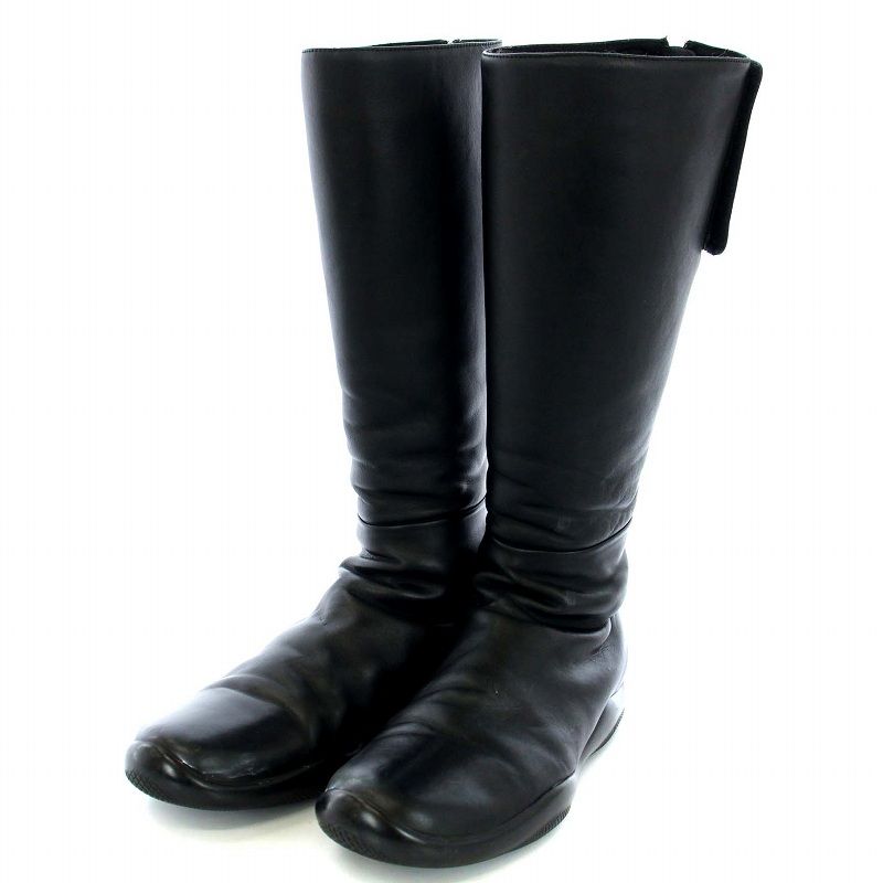 入手困難】PRADA◇レザー×Re-Nylon ロングブーツ ジッパー付