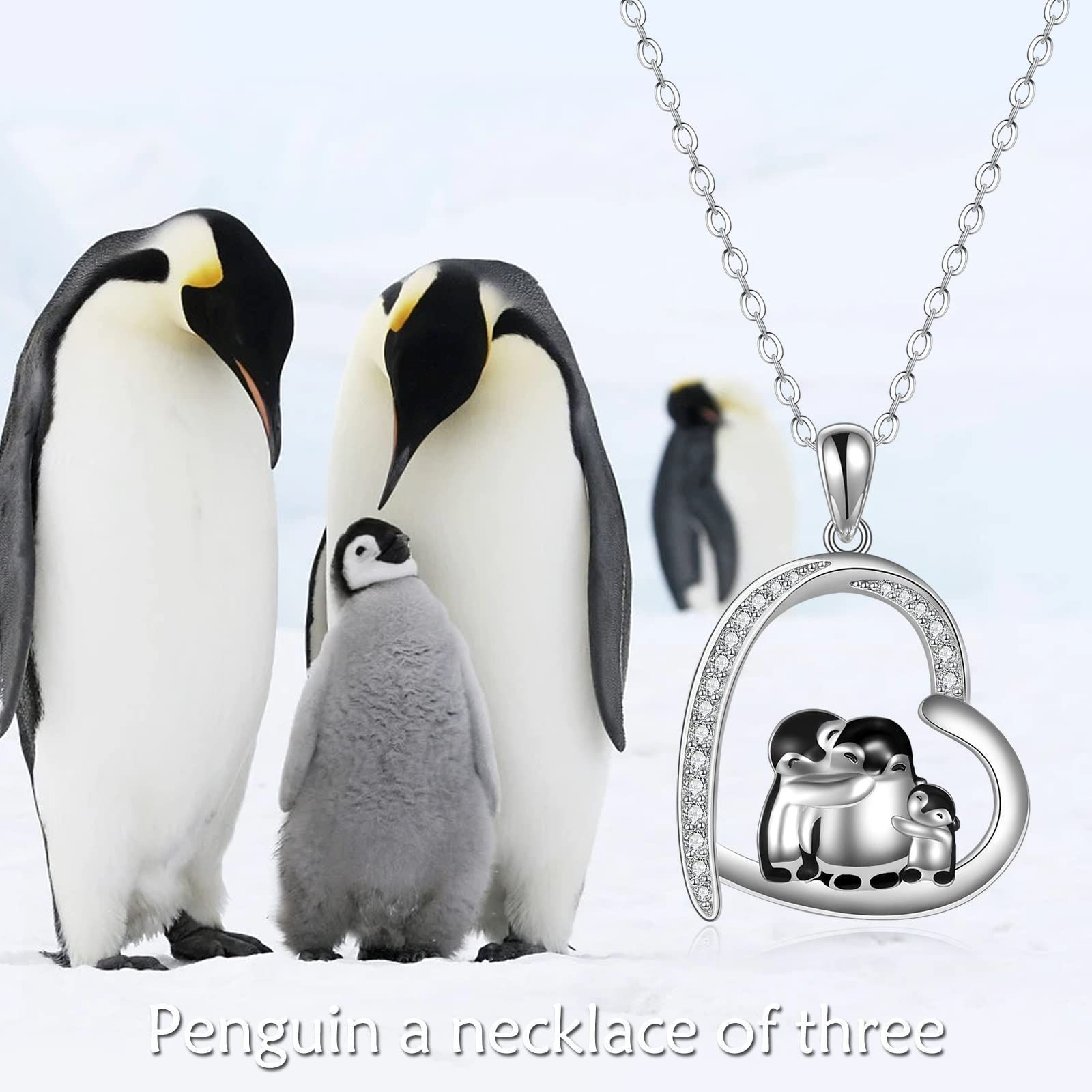 【色: ハグ】[YFN] 可愛い ペンギン ネックレス シルバー925 動物 ネ