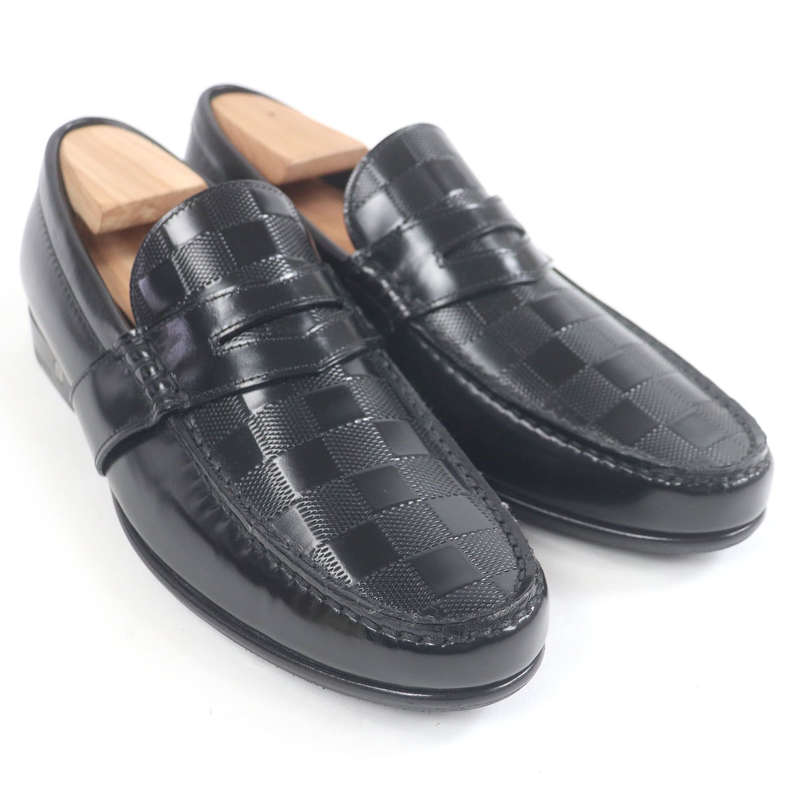 【正規品特価】LOUIS VUITTON ルイヴィトン コインローファー 黒 7 未使用品□LOUIS VUITTON ルイヴィトン レザー ダミエ コイン