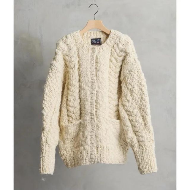 the last flower of the afternoon | 夜を紡ぐ Knitted cardigan ecru | ニットカーディガン ザラストフラワーオブジアフターヌーン