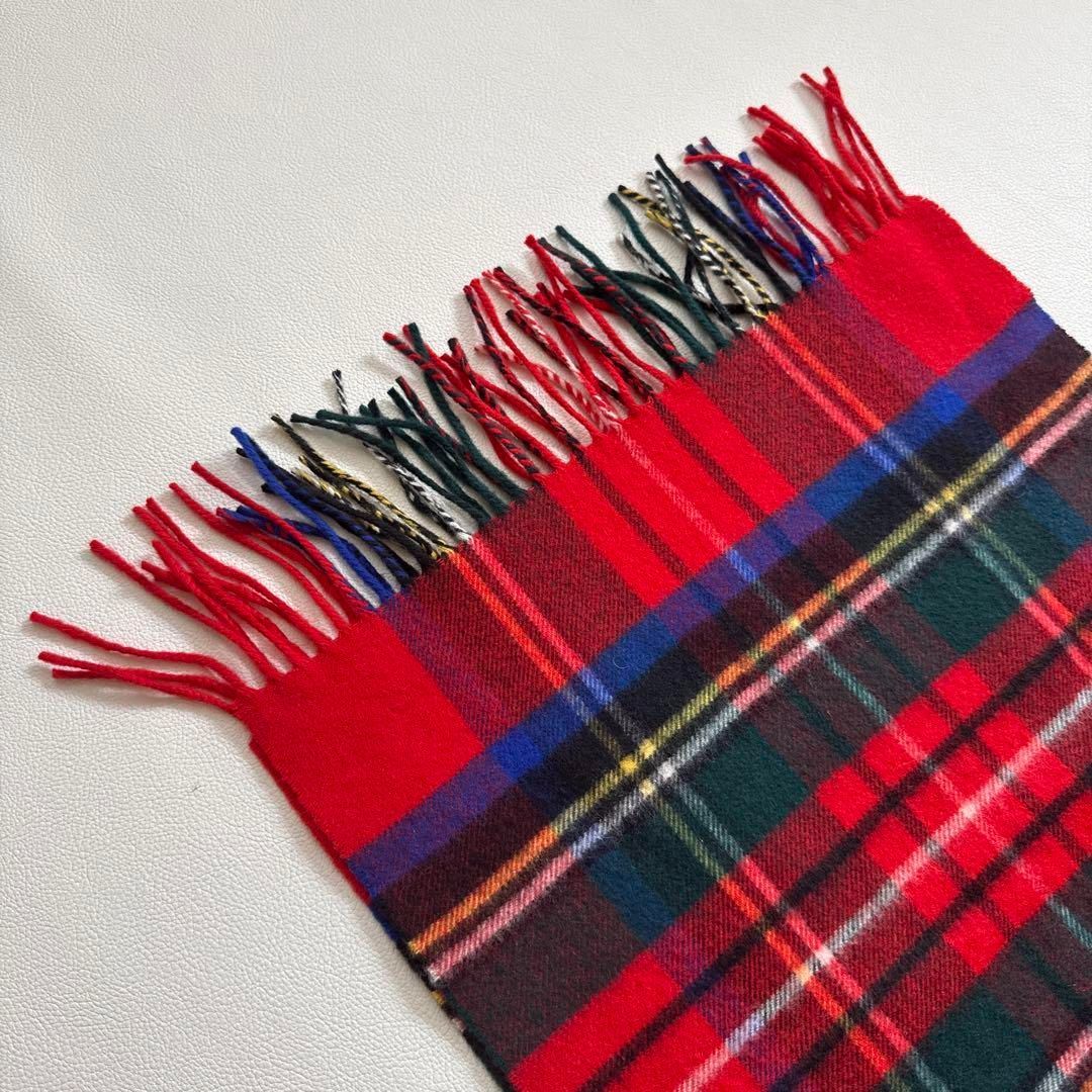 極美品 ジョンストンズ カシミヤ100％ 中判ストール チェック 国内正規品