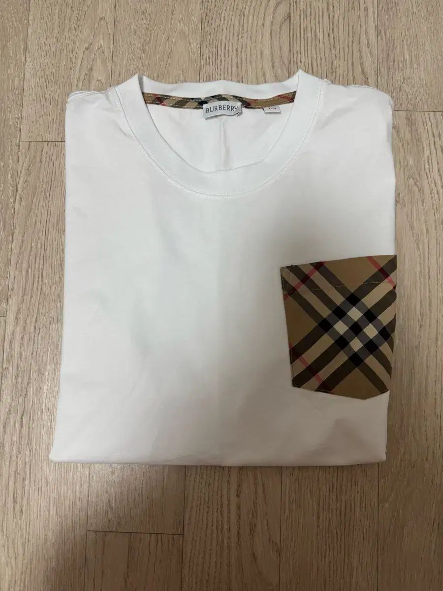 BURBERRY バーバリー チェック ポケット コットン Tシャツ 白