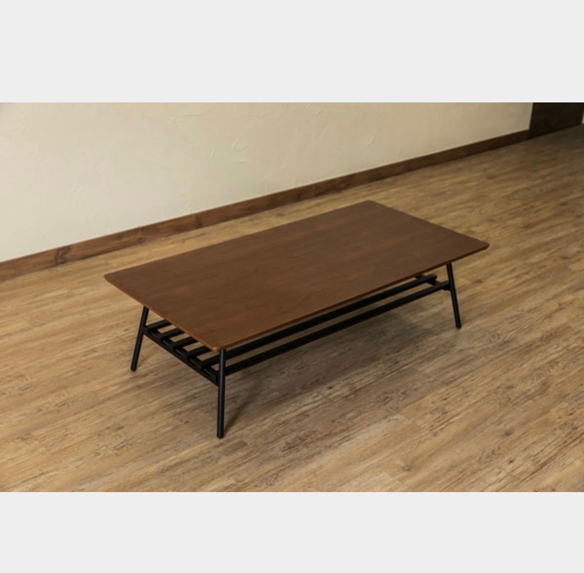 棚付き折れ脚テーブル Luster 120