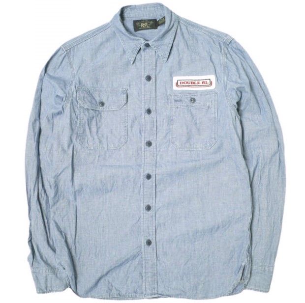RRL ダブルアールエル 24SS Embroidered Indigo Chambray Work Shirt エンブロイダリーインディゴシャンブレーワークシャツ 782928542001 S Blue Double RL 定価60，500円 トップス