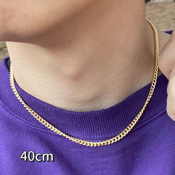 ネックレス ゴールド スタッズ シンプル キヘイチェーン 40cm - ネックレス