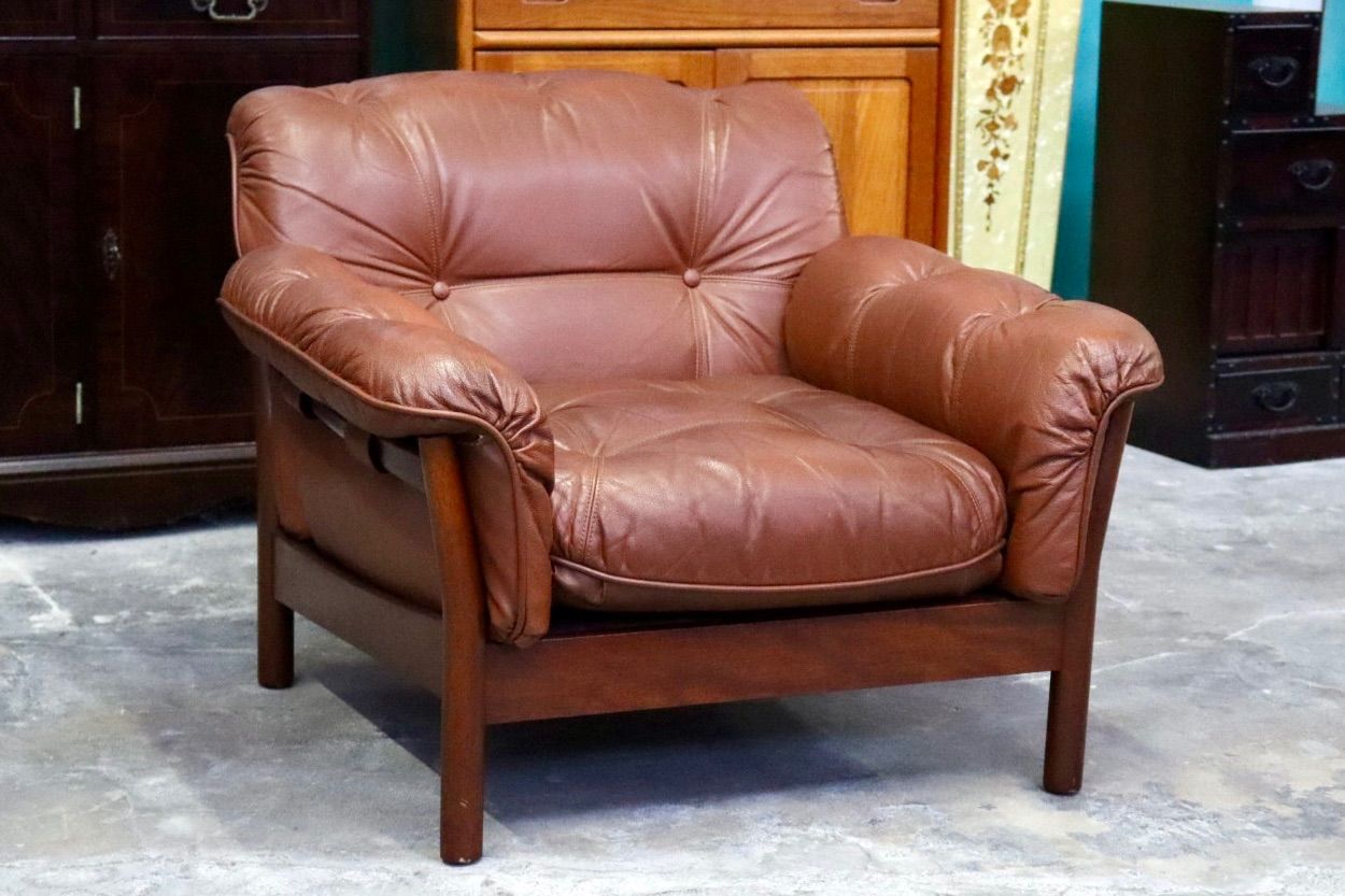 GMIH223B maruni マルニ Madison 1人掛けソファ シングルソファ 本革 ブラウン 北欧ヴィンテージスタイル マルニ