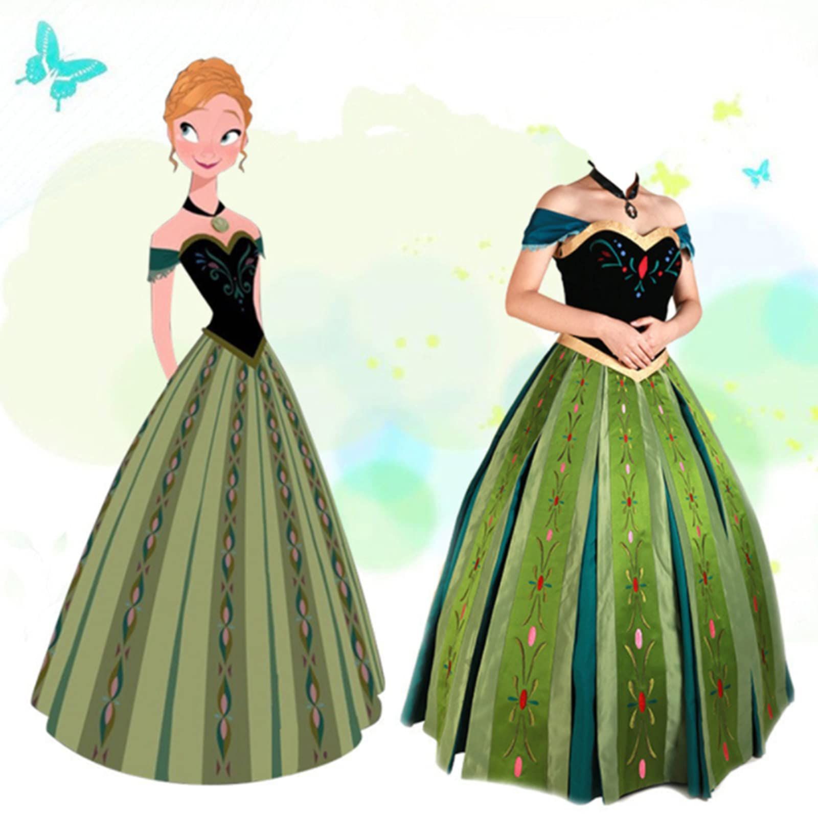 このは アナ雪コスプレ　Mサイズドレスのみ❗️ Disney アナと雪の女王 ドレス コスプレ衣装 刺繍(女性XXS/XS/S