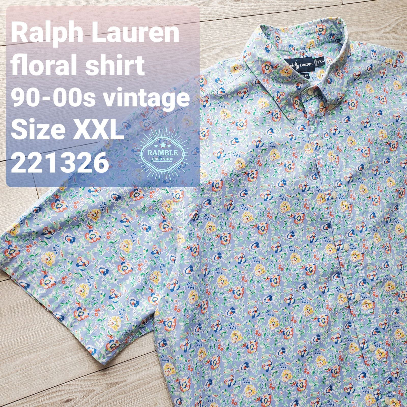 希少　POLObyRALPH LAUREN 花柄　半袖シャツ　90's 2022-0429-003.jpg
