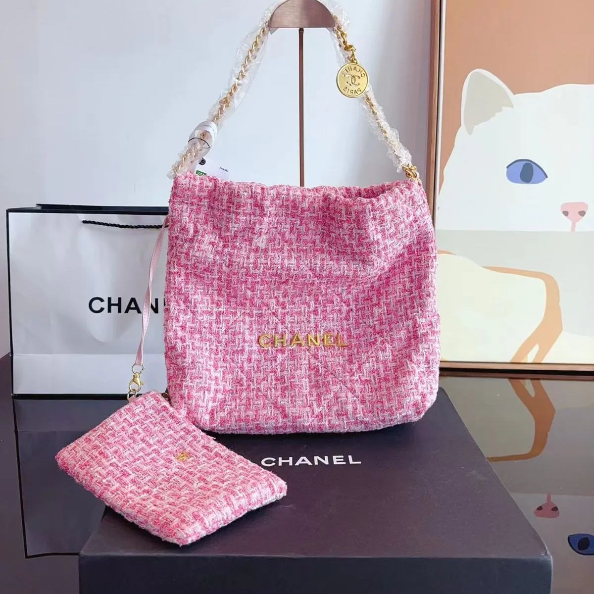 美品Chanelシャネル ショルダー バッグ ピンクトートバッグ