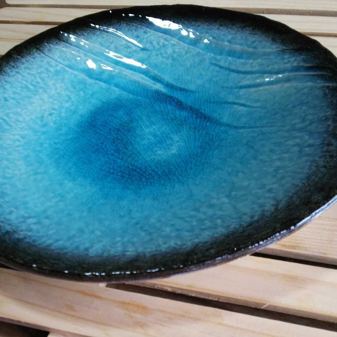 メルカリShops - 美濃焼 均窯トルコブルー変形大皿 盛皿１枚