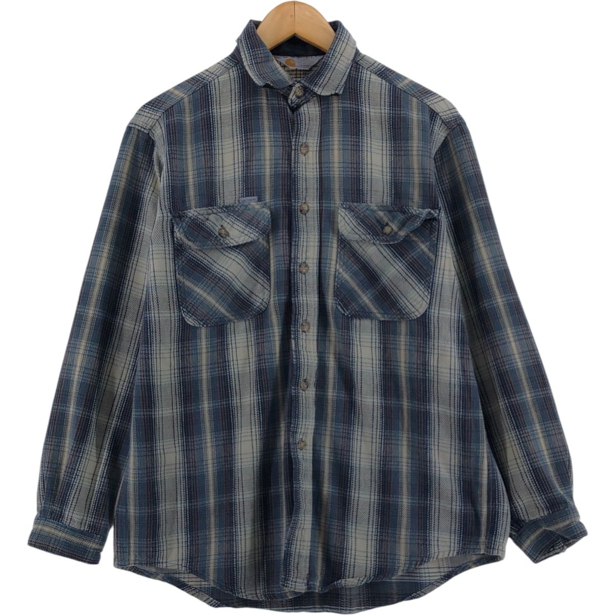 古着 カーハート Carhartt 長袖 ライトネルチェックシャツ メンズM相当/eaa515042