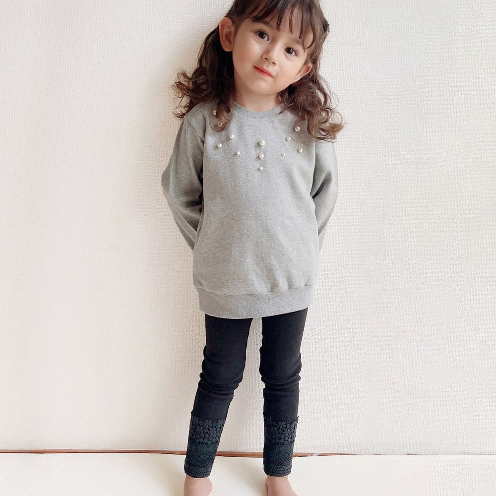 ブラック  130cm  ヴィクトリアンレギンス 女の子 キッズ レギンス かわいい スパッツ 74012402 パンツ 春 夏 秋 冬 シンプル 通園 通学 幼稚園 レース 綿 コットン こども 小学生 女子 おしゃれ 可