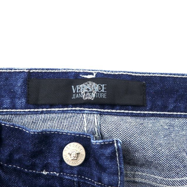 VERSACE JEANS COUTURE イタリア製 デニムパンツ ジーンズ 36 ブルー コットン ボタンフライ メデューサ - メルカリ