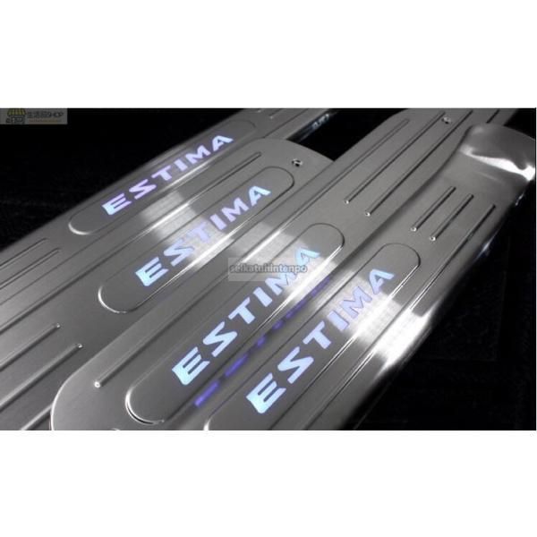 トヨタ エスティマled スカッフプレート青発光LED 50系 20系