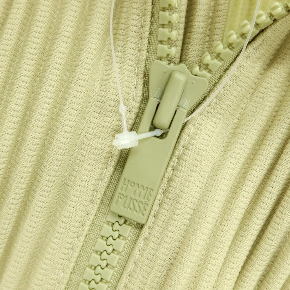 HOMME PLISSE パーカー　ライトグレー　プリーツ　七部丈　Mサイズ HOMME PLISSE パーカー ライトグレー プリーツ 七部丈 Mサイズ