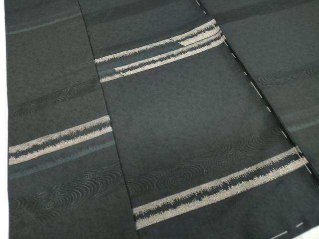 平和屋着物○本場染大島紬 訪問着 横段文 黒地 仮絵羽