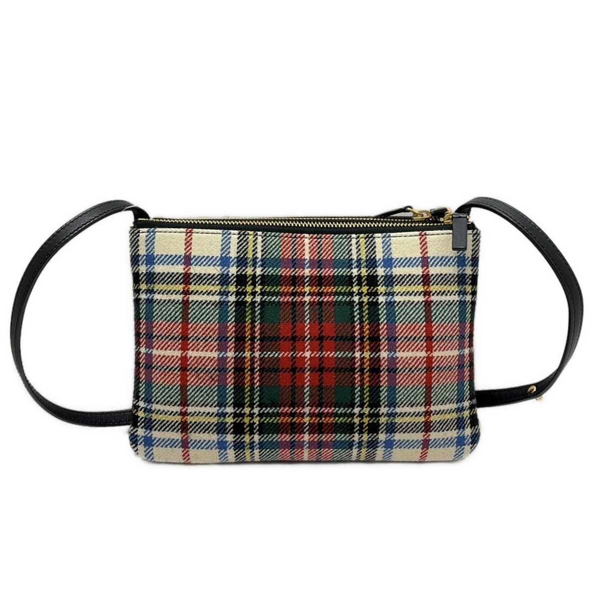 CELINE(セリーヌ) ショルダーバッグ トリオ 白×黒×マルチ チェック柄  