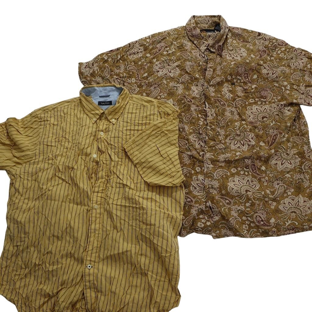 シャツ 古着 90s NAUTICA ノーティカ 総柄 USA 極美品 M 半袖 NAUTICA XL/古着 ノーティカ 半袖 ビンテージ ブランド Tシャツ