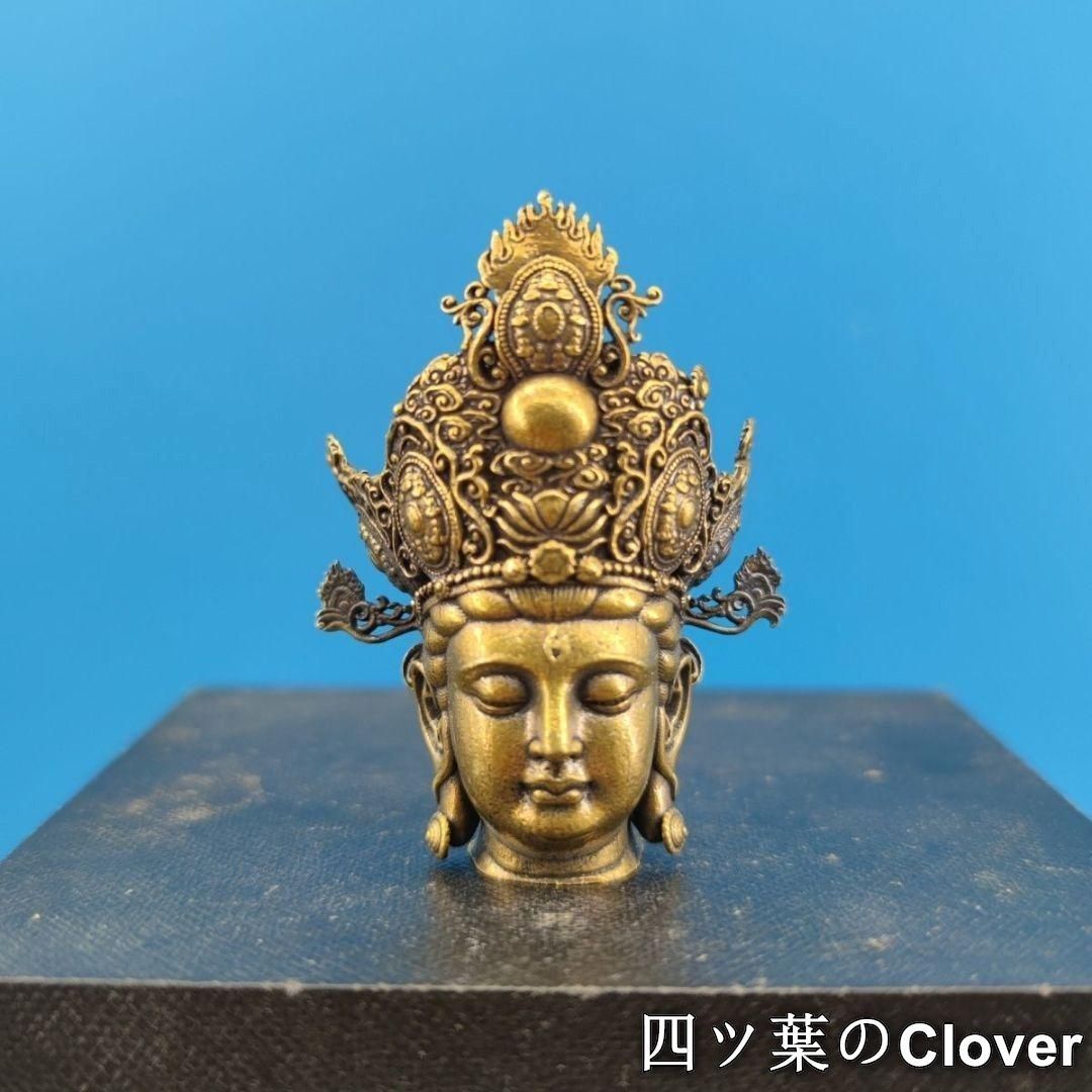 銅 細工 霊吉普薩準提仏母菩薩仏頭 装飾品 工芸品 置物 - メルカリ