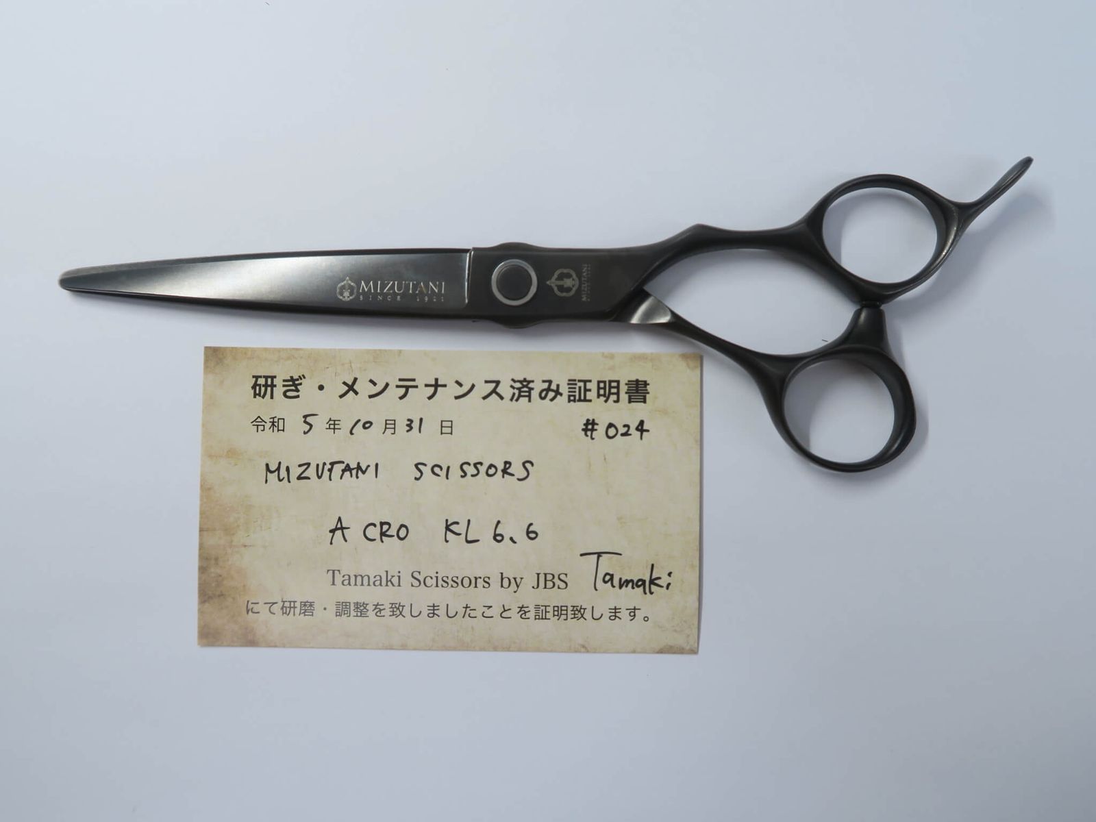 Bランク【MIZUTANI SCISSORS ミズタニシザーズ】 ACRO KL BLACK Kevin 