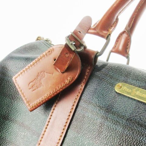 POLO RALPH LAUREN ミニ　ボストンバッグ　PVCレザー　緑 ポロ ラルフローレン POLO RALPH LAUREN ボストンバッグ ミニ