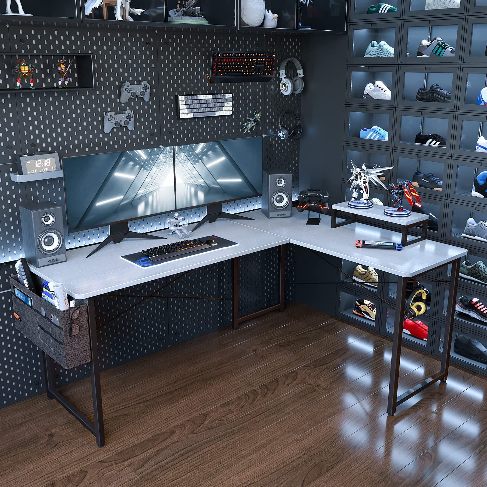 新着商品 ホワイト 組立簡単 書斎 在宅勤務 オフィスデスク コーナーデスク 収納袋付き 机 デスク pcデスク 幅146cm×奥行120cm L字型 ゲーミングデスク パソコンデスク l字デスク ODK MARWIL-DEMENAGEMENTS_CH