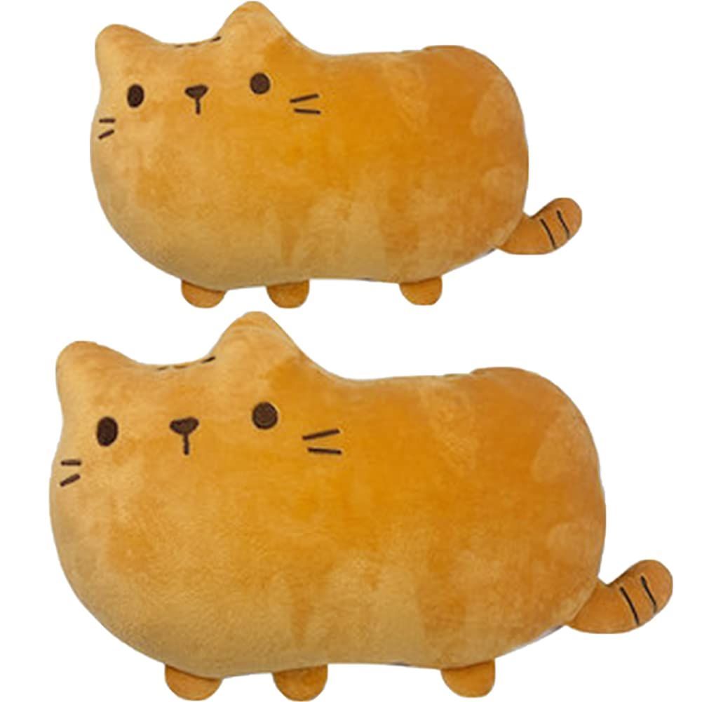 【新着商品】YUYAKESHI ネックパッド ヘッドレスト ふわふわ クッション かわいい 猫 車用 運転 セット バックル付 取り外して洗える（イエローセット）