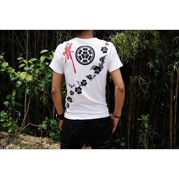 戦国武将Tシャツ  XSサイズ 半袖 ホワイト(白) 〔Uネック おもしろ〕