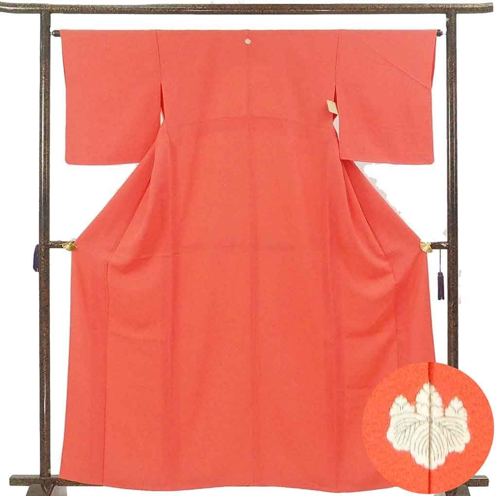 色無地 身丈163cm 裄65cm 前幅24.5cm 後幅29.5cm 袖丈47cm 袖幅33cm レディース 単衣 無地 裄Mサイズ 初夏 初秋用 正絹 シルク ピンク リメイク リユース リサイクル 呉服のきくや