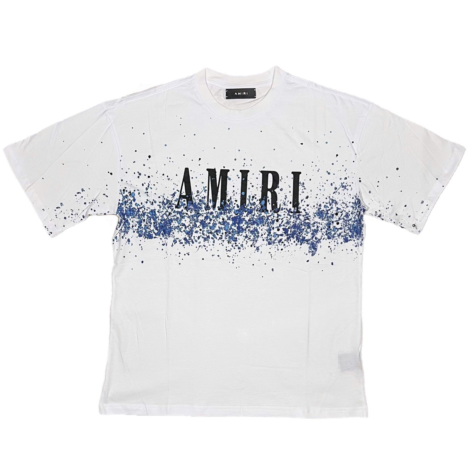 AMIRI アミリ ブルーペイント ブリーチ 半袖 Tシャツ ホワイト XL78cm身幅
