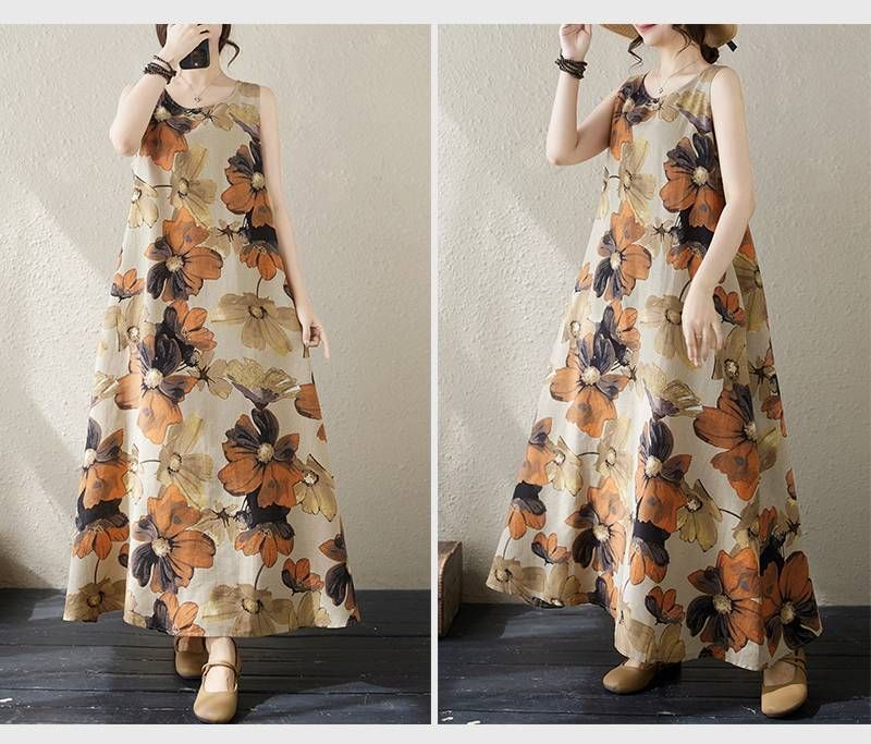 レディース花柄ロングワンピース　夏の旅行にぴったり！ miniministore 花柄 ロングワンピース レディース 春夏