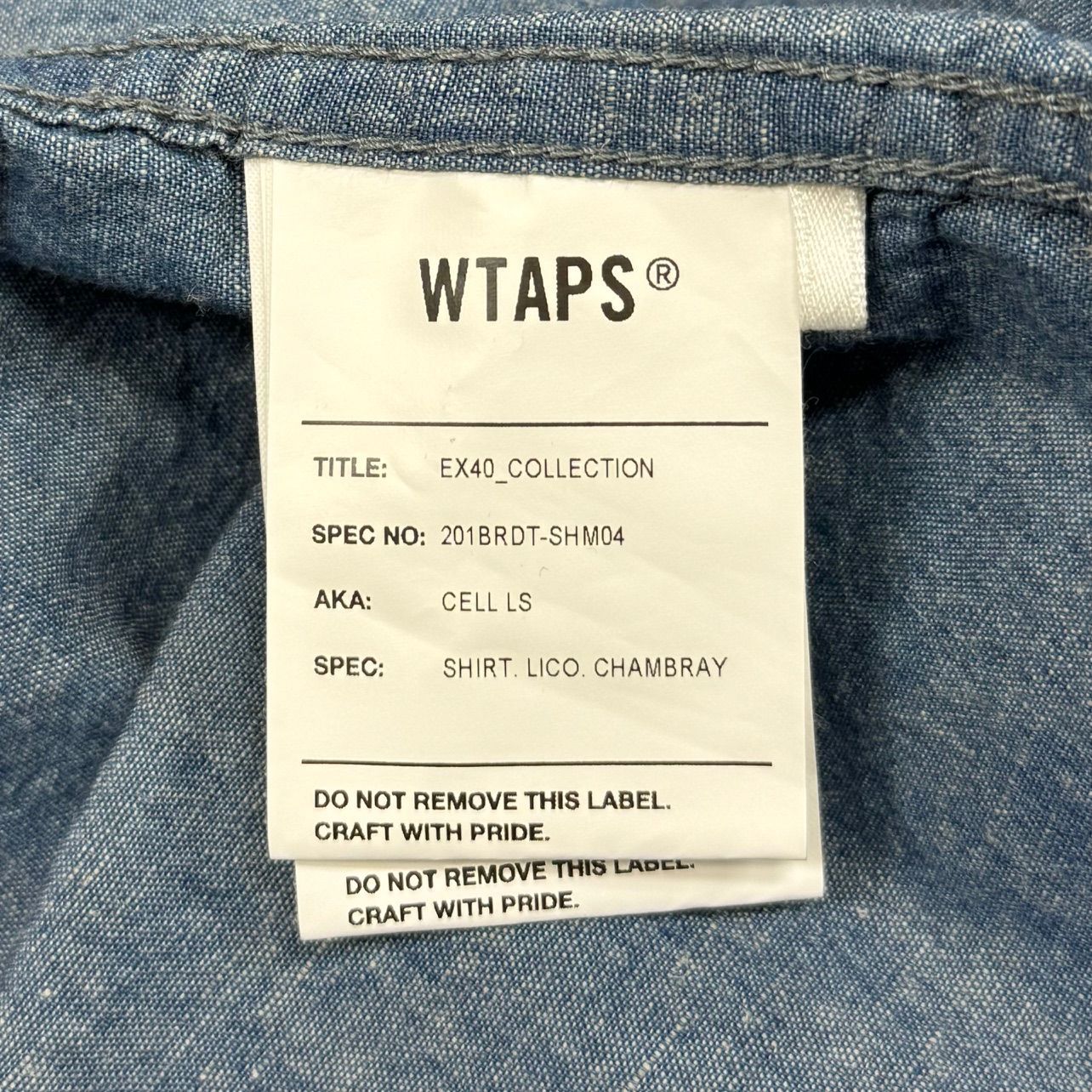 WTAPS 20SS CELL LS SHIRT シャンブレー 長袖シャツ ダブルタップス