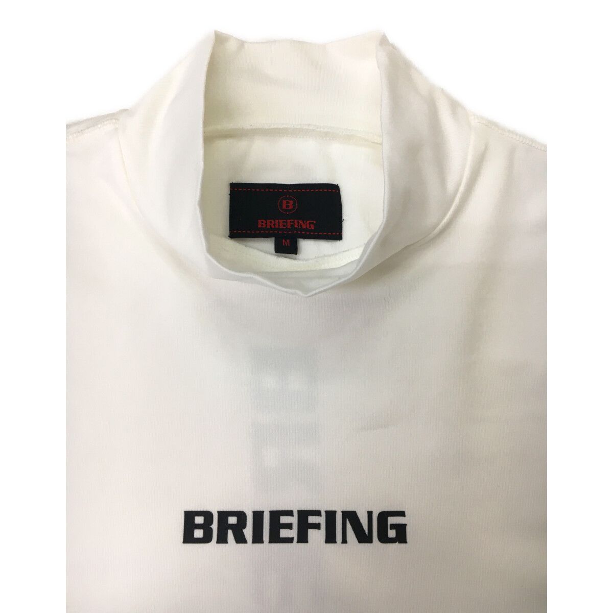 ブリーフィング レディース ゴルフウェア 長袖シャツ 秋 冬 BRG223W15 人気のハイネックトップスにバイカラーデザイン BRIEFING ブリーフィング 長袖ハイネックシャツ 白 ロゴプリント レディース S