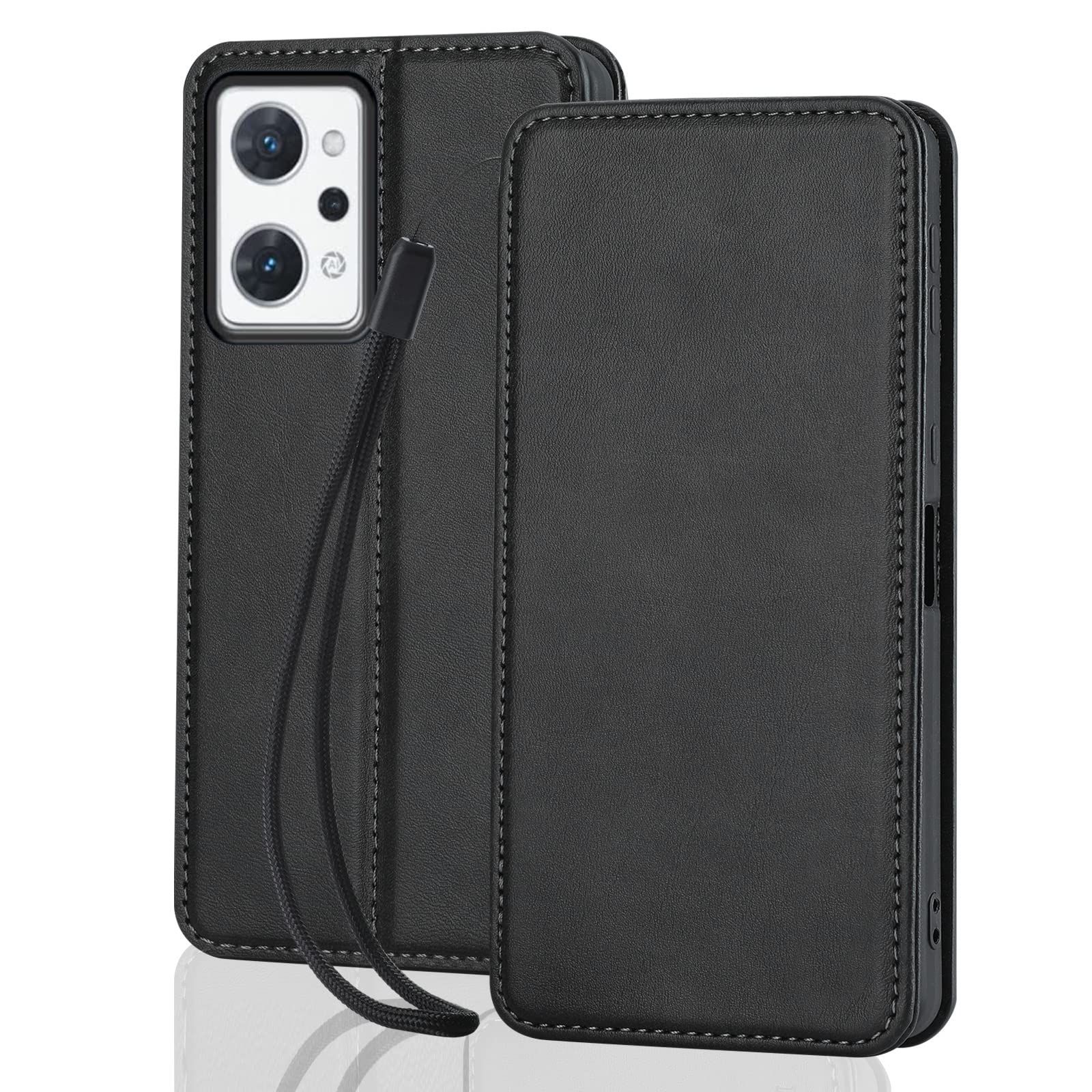 OPPO Reno9 A/Oppo Reno7 A ケース 手帳型 Reno 7A OPG04 A201OP 手帳型ケース レザーケース カード収納 内蔵マグネット式 ブラック