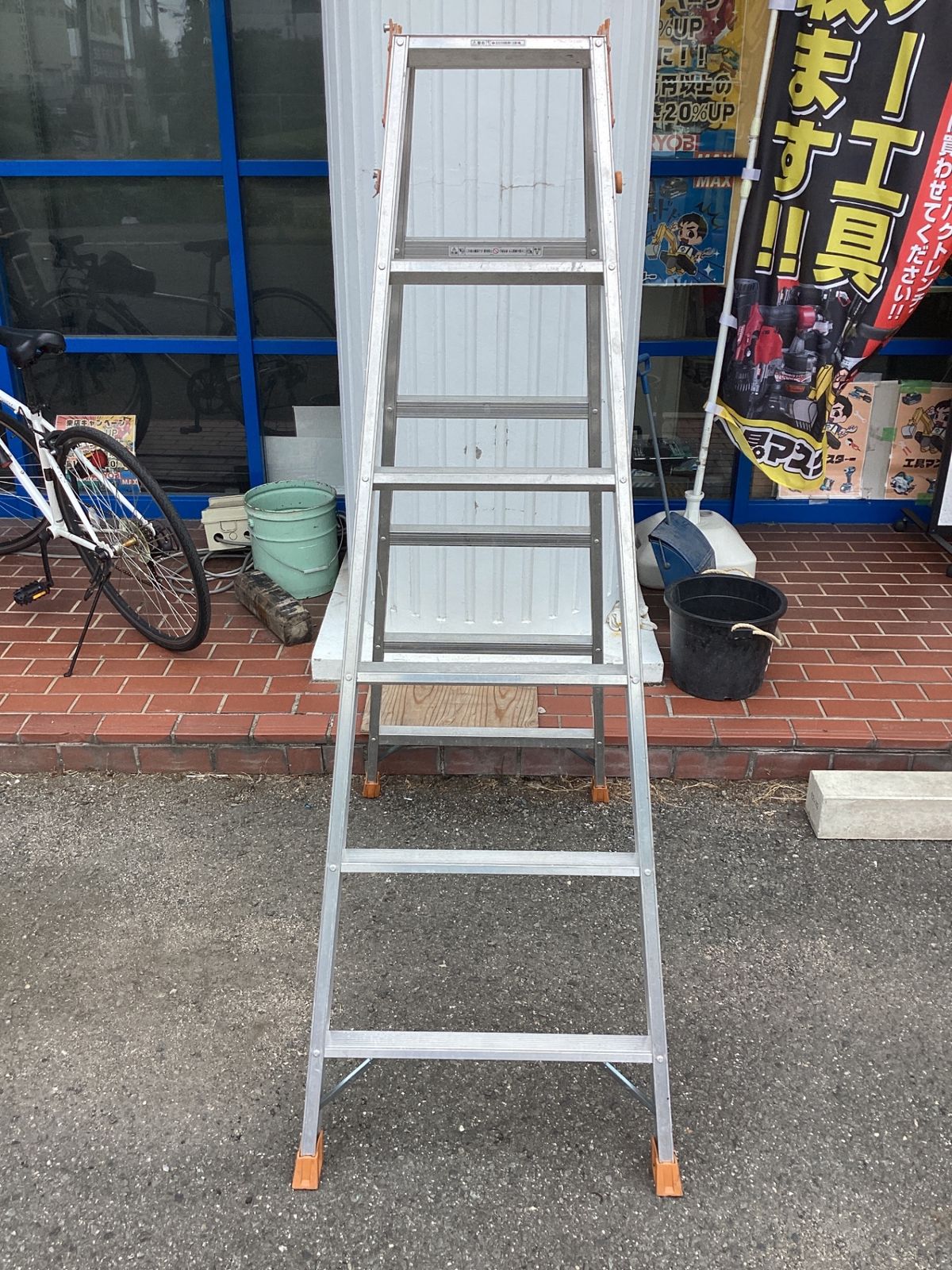 店頭引取限定】ピカ K-180D はしご兼用脚立(軽作業用) ※現状品 脚立の