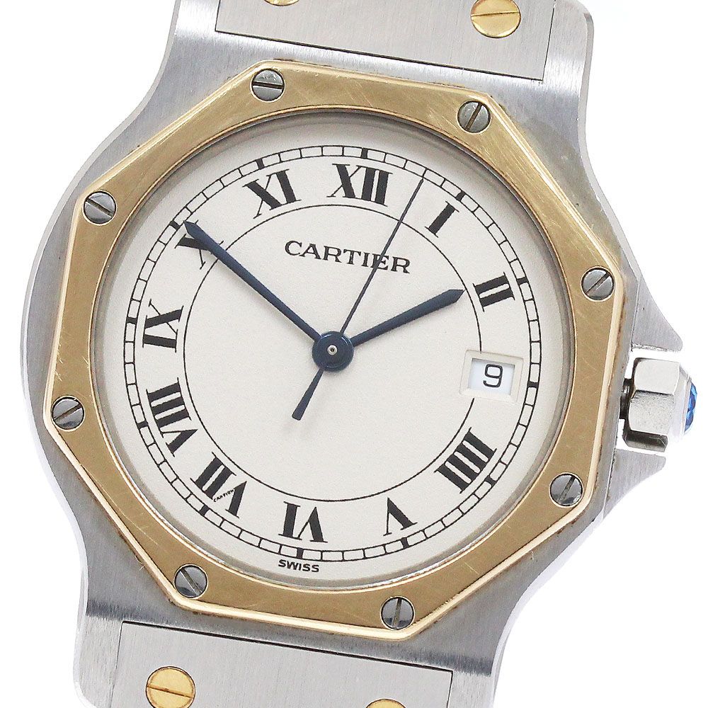 カルティエ CARTIER W2001583 サントスオクタゴン LM YGコンビ クォーツ メンズ内 き_880176