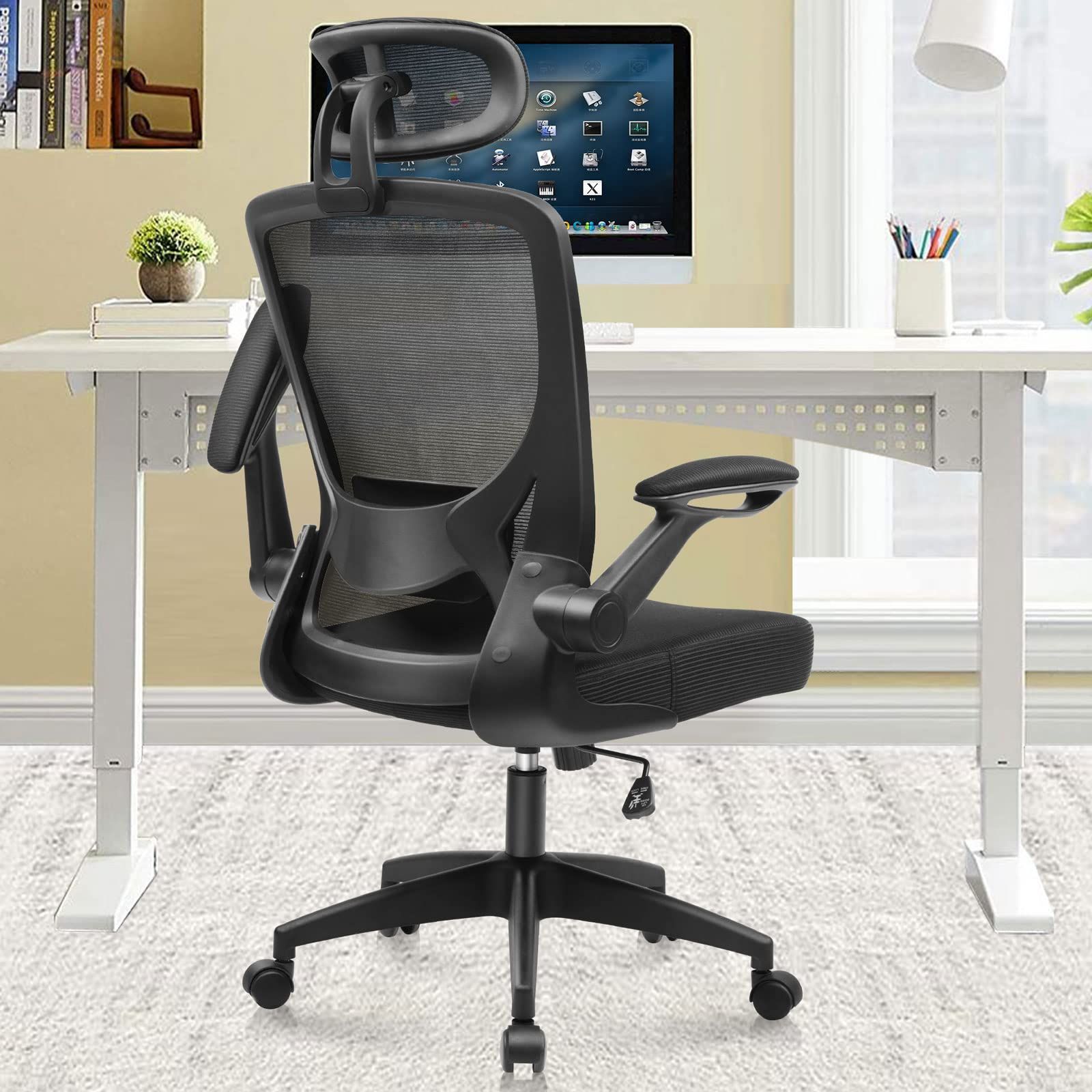 【色: ホワイト】KERDOM デスクチェア 椅子 パソコン テレワーク 椅子