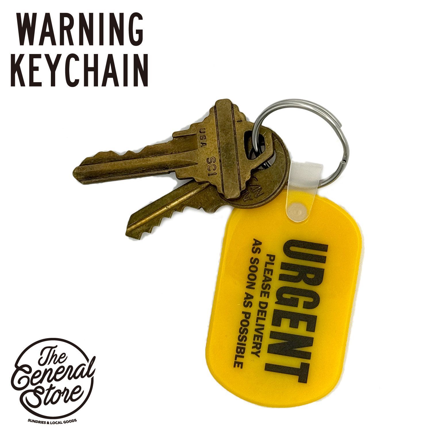 アメカジ 警告 注意 ラバー キーホルダー アメリカ雑貨 :USWR