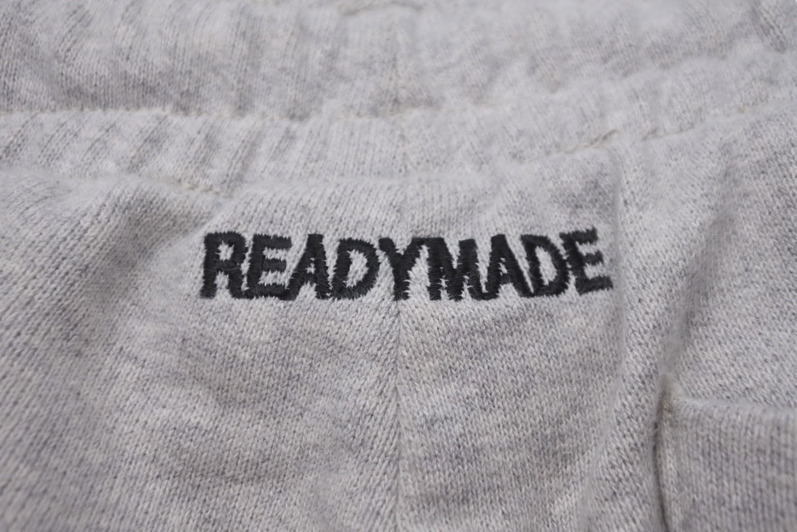 Ready Made レディメイド スウェットパンツ ジョガーパンツ ブランドロゴ CLF 刺繍 日本製 コットン グレー M 美品 中古 57920