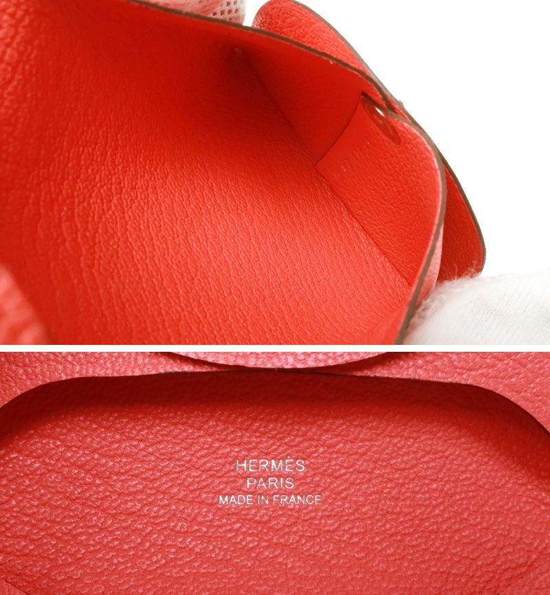 未使用 エルメス バスティア コインケース W刻印 2024年 オレンジ系