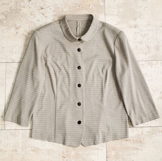 ピエールカルダン 千鳥柄 セットアップ ジャケット スカート M 日本製 pierre cardin