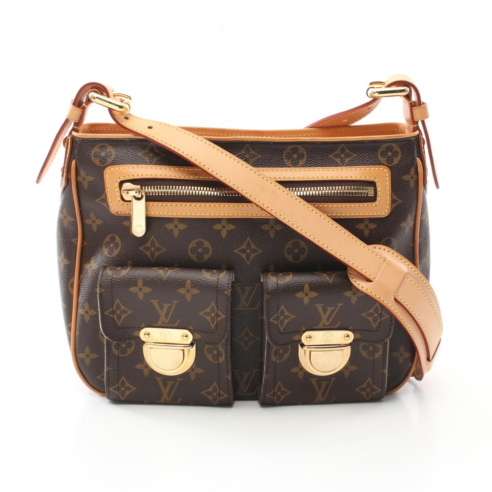 ルイ ヴィトン LOUIS VUITTON ショルダーバッグ ハドソンGM M40045 PVCコーティングキャンバス レザー ハドソンGM レディース Used A
