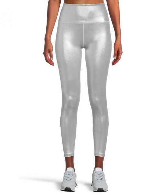 【送料無料】 ビヨンドヨガ レディース カジュアルパンツ ボトムス Caught In The Midi High-Waisted Leggings Liquid Silver